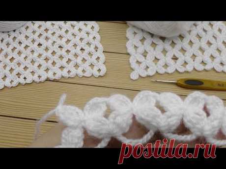 Красивый и простой УЗОР крючком МАСТЕР-КЛАСС вязание для новичков Easy to Crochet Tape Lace pattern