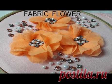 Hand Embroidery/How To Make  Fabric Flower/Flower Making#52