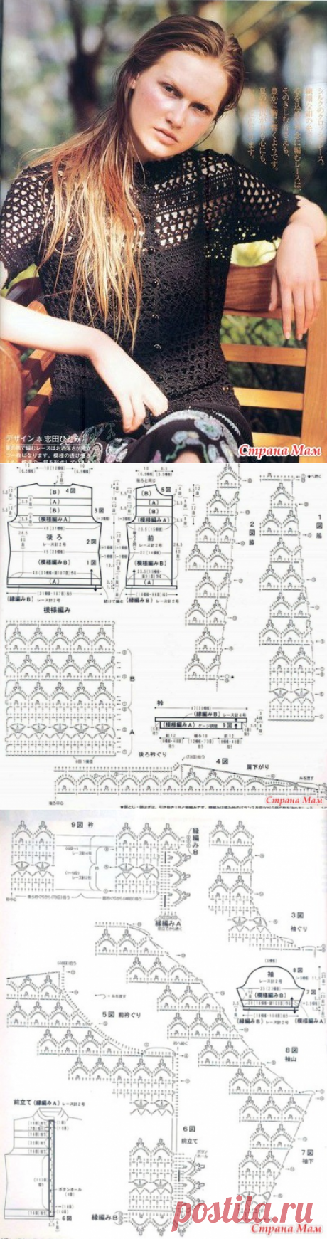 Элегантный ажурный жакет крючком. - ВЯЗАНАЯ МОДА+ ДЛЯ НЕМОДЕЛЬНЫХ ДАМ - Страна Мам