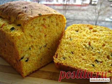 Рецепт: Грандиозный тыквенный хлеб с зеленым луком