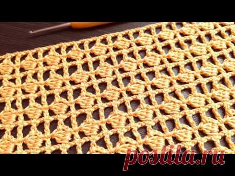 Простой ажурный узор крючком. Easy crochet patterns for beginners.