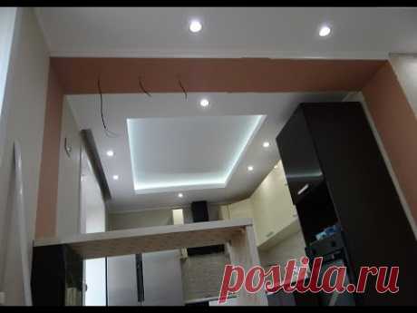 РаЗмеры Короба Как сделать потолок из гипсокартона со светодиодной подсветкой ! Парящий потолок