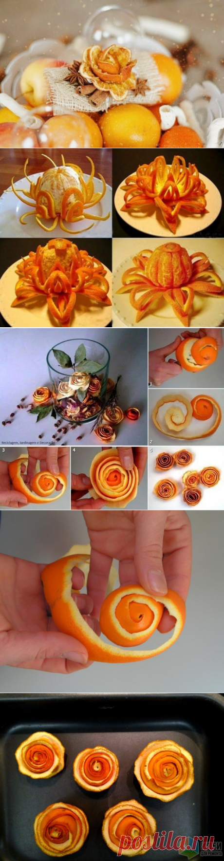 Цитрусовые цветочки из кожуры — Сделай сам, идеи для творчества - DIY Ideas