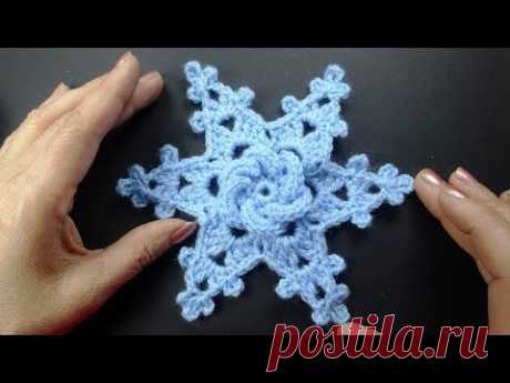 Crochet snowflake БОЛЬШАЯ СНЕЖИНКА ВЯЗАНАЯ КРЮЧКОМ