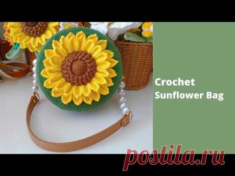 How to Crochet Sunflower Bag | Crochet Flower Bag Tutorial