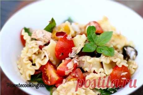 Холодный салат из макарон и тунца в итальянском стиле | Picantecooking
