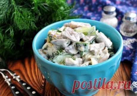 Салат из куриных сердечек с грибами и сыром - пошаговый рецепт с фото на Повар.ру