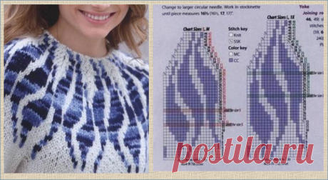 Еще 10 жаккардовых схем для вывязывания очень интересных кокеток свитеров в стиле лопапейса | МНЕ ИНТЕРЕСНО - жаккардовое вязание | Дзен