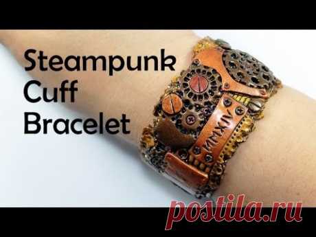 Steampunk cuff bracelet - polymer clay TUTORIAL