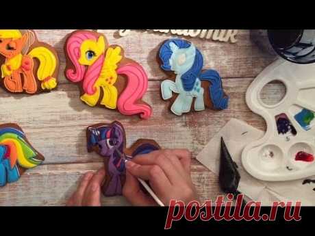 Имбирные пряники: Мастер - класс - Мой маленький пони/ My Little Pony - How to decorate Cookies /