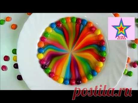 СКИТЛС РАДУГА ЭКСПЕРИМЕНТ ДЛЯ ДЕТЕЙ SKITTLES RAINBOW KIDS CANDY SCIENCE EXPERIMENT