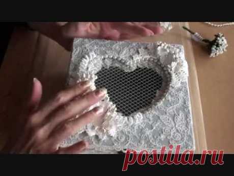 Shabbychic heart box ( 1st Design team project for Wild Orchid Crafts ) - YouTube