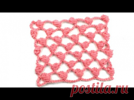 Ажурный узор Сеточка с узелками - Openwork pattern Net with knots