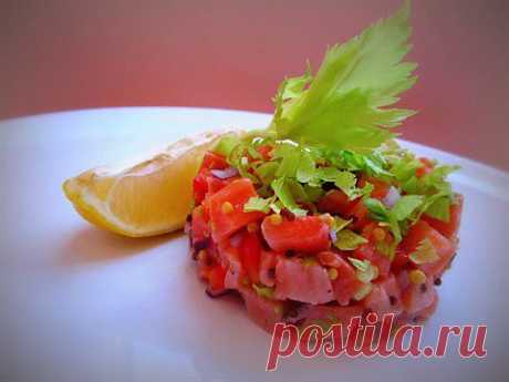 Севиче | Банк кулинарных рецептов   солененькая рыбка  с овощами за 15 минут , собственного приготовления....