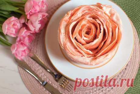 Блинный торт «Роза»: пошаговый рецепт c фото