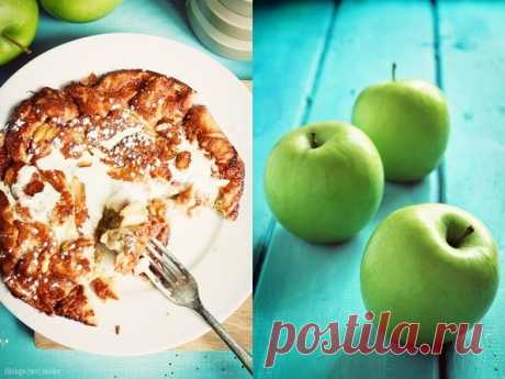 Воздушный карамельный блин с яблоками — БРАВО автору рецепта!