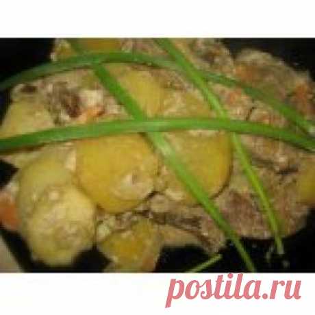 Картофель с печенью и грибами в рукаве Кулинарный рецепт