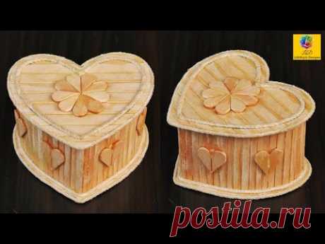 Heart Shaped Jewellery Box made from Popsicle Sticks | Handmade Jewellery Box | Popsicle Craft Idea