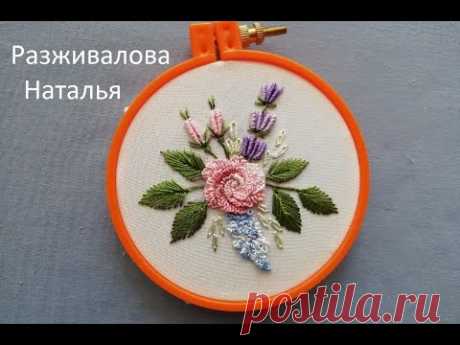 МК. Вышивка нитками "Тулип". Очень просто! Embroidery with thread Tulip. Very simple! Step by step!
