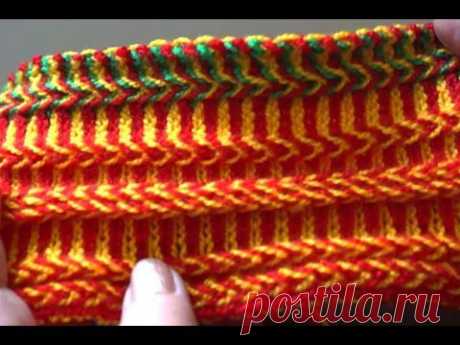 ▶ Кайма жаккардом часть 2 (border knitting part 2) - YouTube
