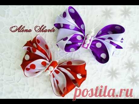 Бантик-бабочка из атласной ленты🎀МК🎀Laço de fita🎀Ribbon bow