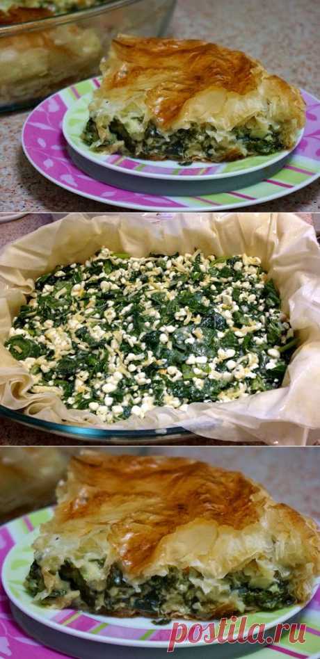 Home food: Пирог со шпинатом и творогом из теста фило