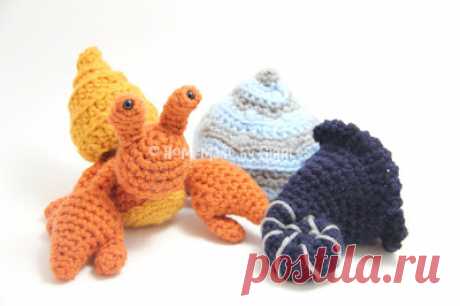 Homemade by Giggles: Hermit Crab with Removable Shells - FREE Crochet Pattern!