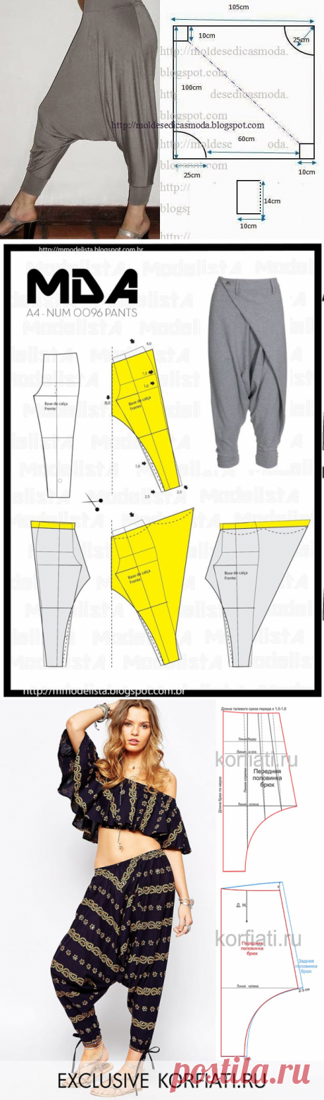 Моделирование брюк-алладинов — Сделай сам, идеи для творчества - DIY Ideas
