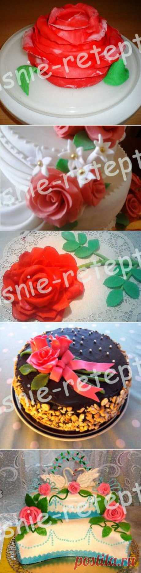Розы из мастики для украшения тортов - Вкусные рецепты