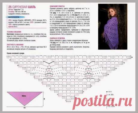 Подборка шалей, платков, бактусов крючком со схемами + видео МК | Мотки Клубки с Еленой 🧵🧶☕ | Дзен