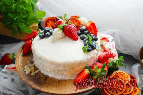 Торт из миндальной муки с кокосовой стружкой рецепт с фото пошагово - 1000.menu