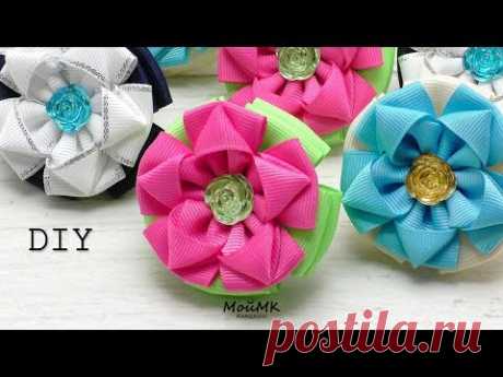 БАНТИКИ КАНЗАШИ ИЗ РЕПСОВЫХ ЛЕНТ, МК DIY HAIR BOW TUTORIAL МОЙМК