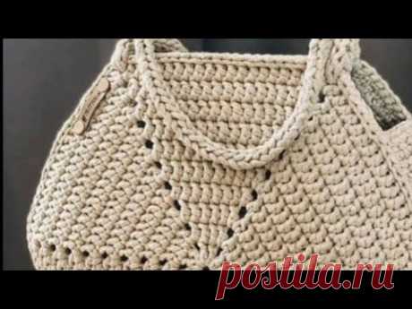 Cartera a crochet. (hexagonos) Bolso Tejido. union en medio punto (muestra) Paso a paso