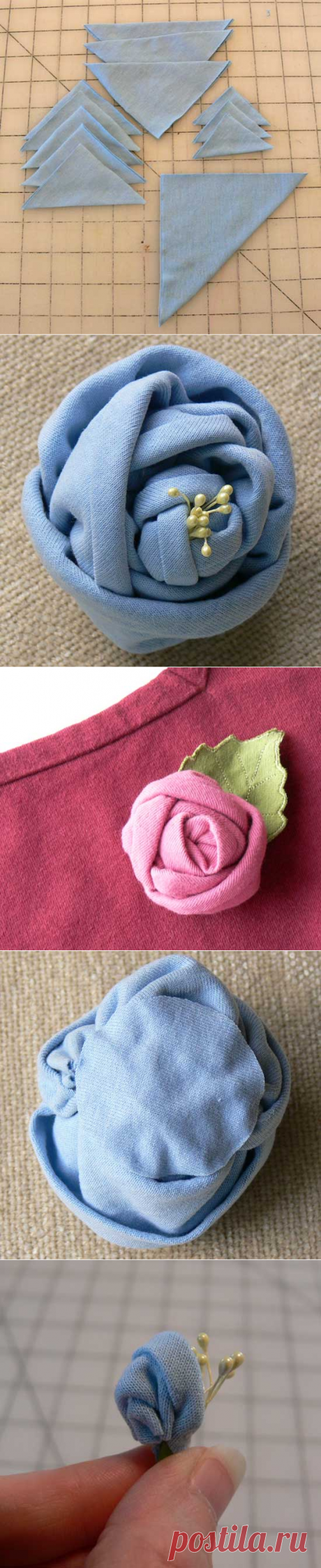 from these hands - Tutorials - T-shirt Fabric Rose Tutorial