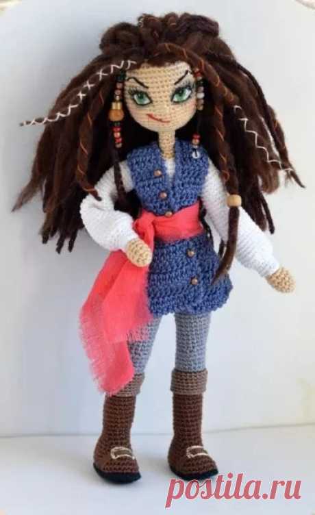 Амигуруми схема куклы пиратки Джеммы: пошаговый МК по вязанию