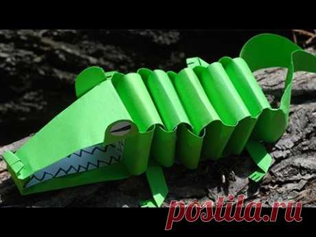 Diy paper crafts. How to make paper crocodile / Как сделать бумажного крокодила