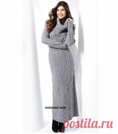 Длинное вязаное платье | Вяжем с Лана Ви