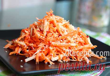 Простой салат из моркови и яблока Самый быстрый и простой салатик на каждый день. С майонезом получается очень вкусно, но чтобы сделать салат максимально полезным в качестве заправки можно использовать сметану...