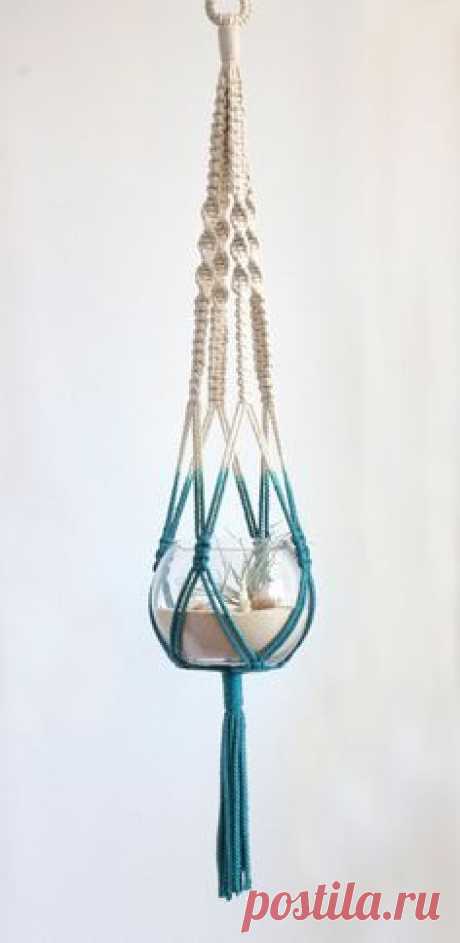 Dip Dyed Macrame Hanger! | Macrame Hanger and Terrarium from…