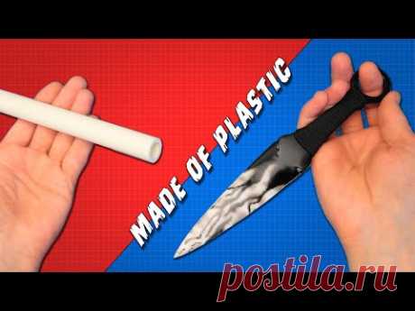 KUNAI made of plastic - easy and fast. How to make KUNAI &quot;BONE&quot; from a plastic pipe. STANDOFF 2 DIY