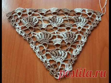 Узор для бактуса, шали (crochet pattern for a scarf and baktus)