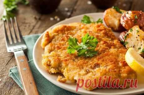 Шницель с гарниром из картофеля | Искусство повара Пульс Mail.ru Как приготовить шницель