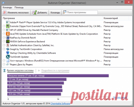 Autorun Organizer - удобная настройка автозагрузки в Windows