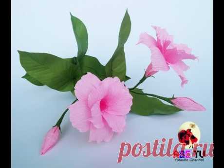 How To Make Mandevilla Double Flowers From Crepe Paper - Craft Tutorial