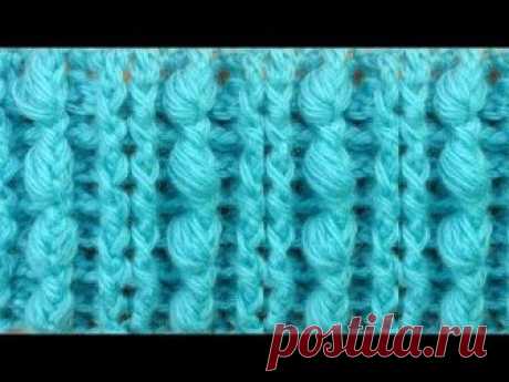 Узор с выпуклыми пышными столбиками   Crochet stitches Узор крючком 115