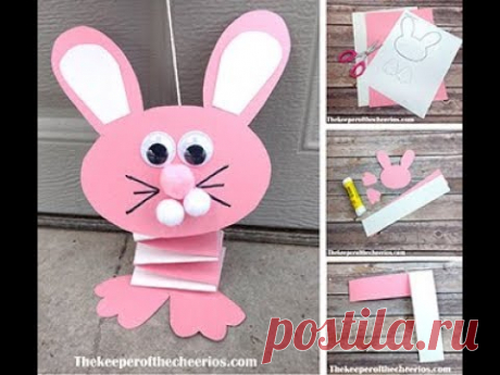 Bouncing Paper Bunny Easter Craft - YouTube