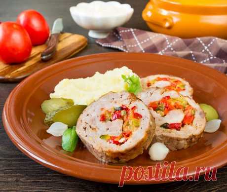 Рецепт рубленого рулета из свинины со сладким перцем и огурцами с фото пошагово на Вкусном Блоге