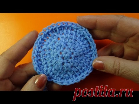 Тунисское вязание по спирали Tunisian crochet lesson