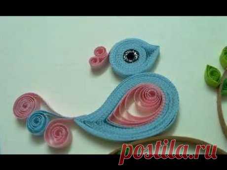 Quilling Made Easy # How to make Beautiful Bird design using Paper Art Quilling -Paper Quilling