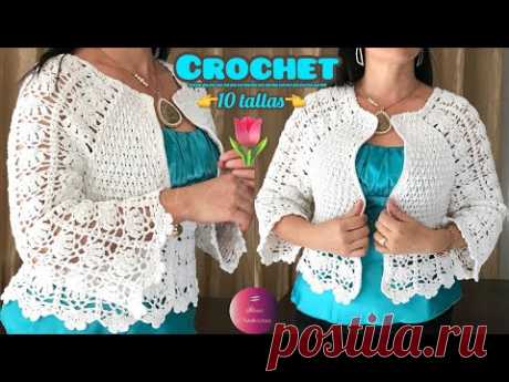 Suéter a Crochet Sweater, abrigo, tejido a ganchillo- todas las tallas paso a paso